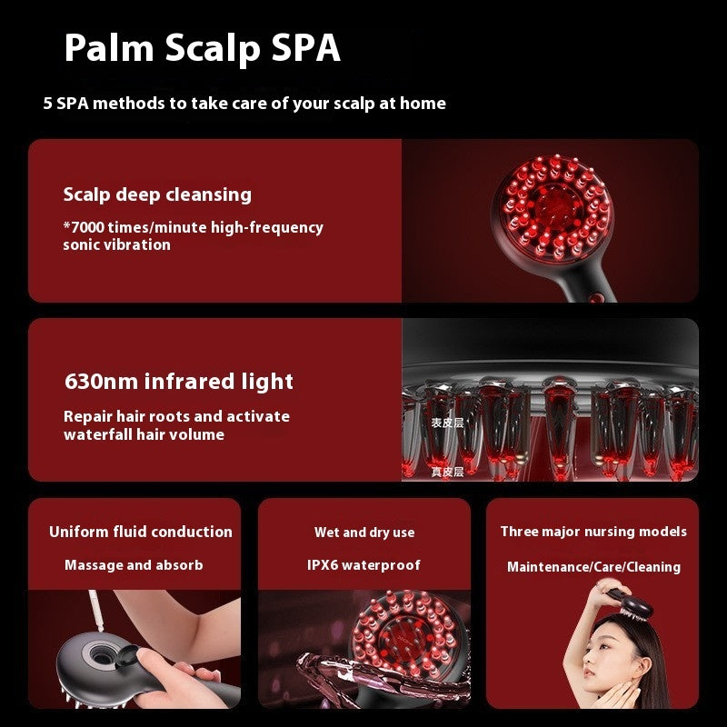 Red Light Scalp Care Scalp Cleaning Vibration Massage